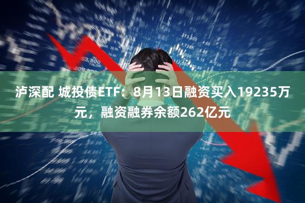 泸深配 城投债ETF：8月13日融资买入19235万元，融资融券余额262亿元