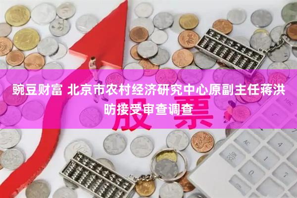 豌豆财富 北京市农村经济研究中心原副主任蒋洪昉接受审查调查